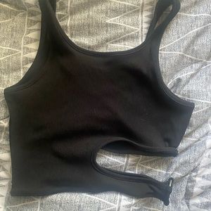 Shein black tank top with metal ring